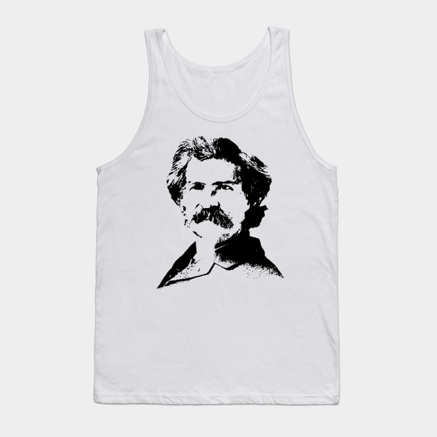 Mark Twain Portrait Pop Art Tank Top by phatvo